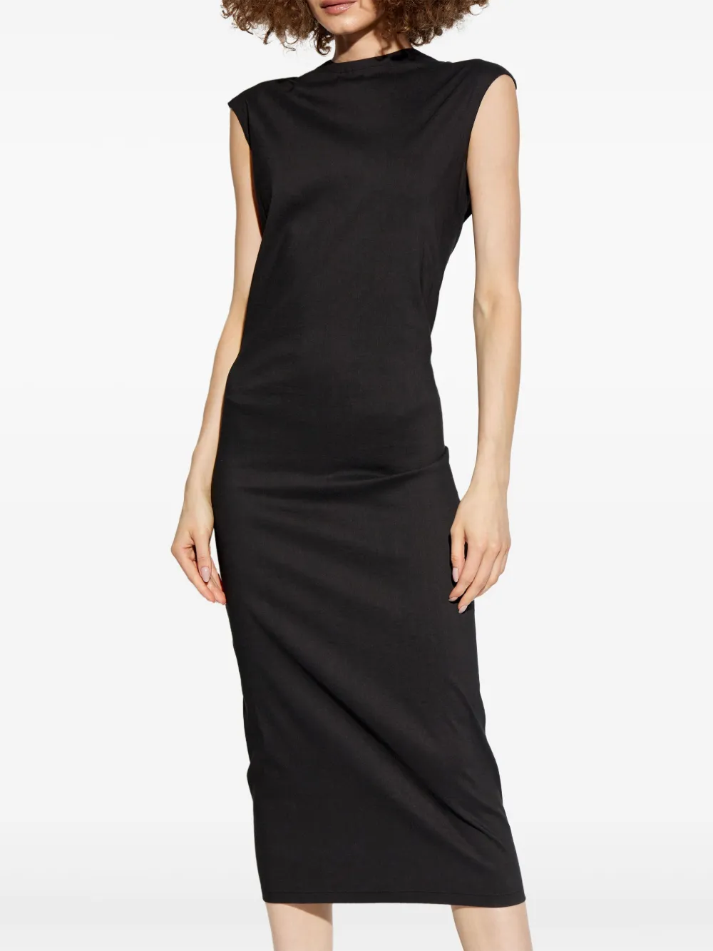 Issey Miyake Mouwloze midi-jurk Zwart