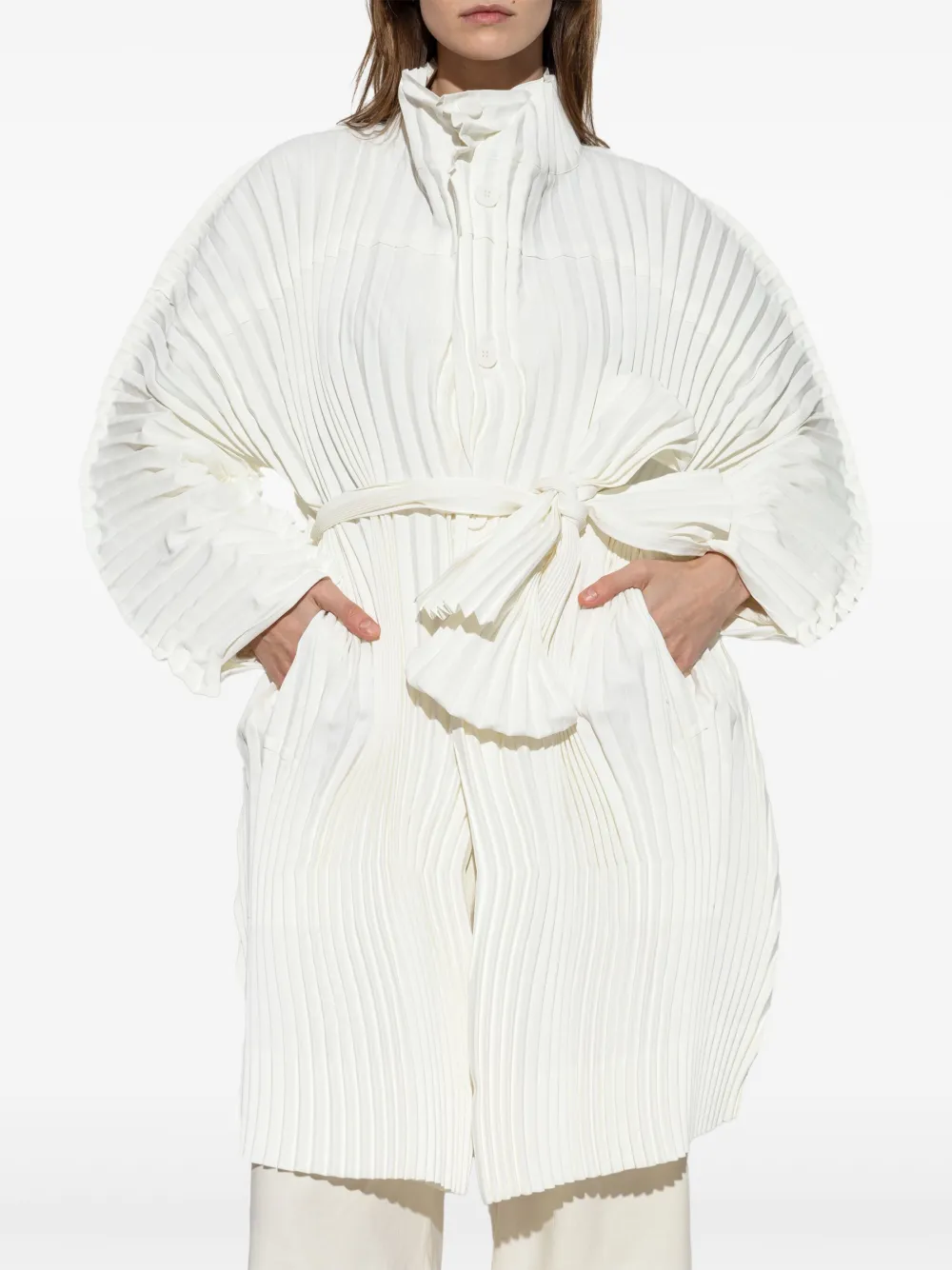 Issey Miyake Wavering Pleats jas Wit