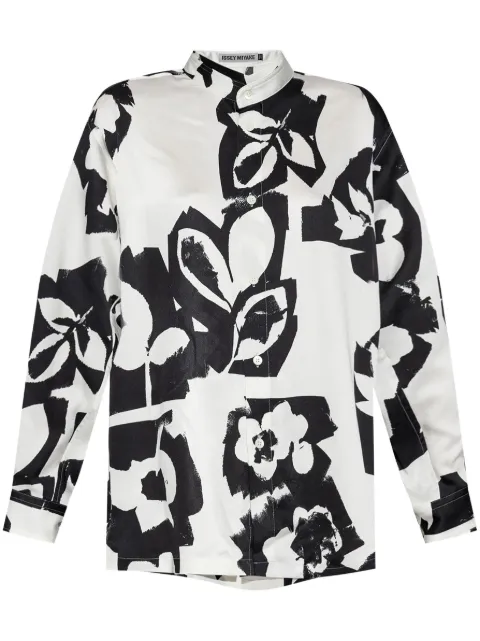 Issey Miyake camisa con estampado floral