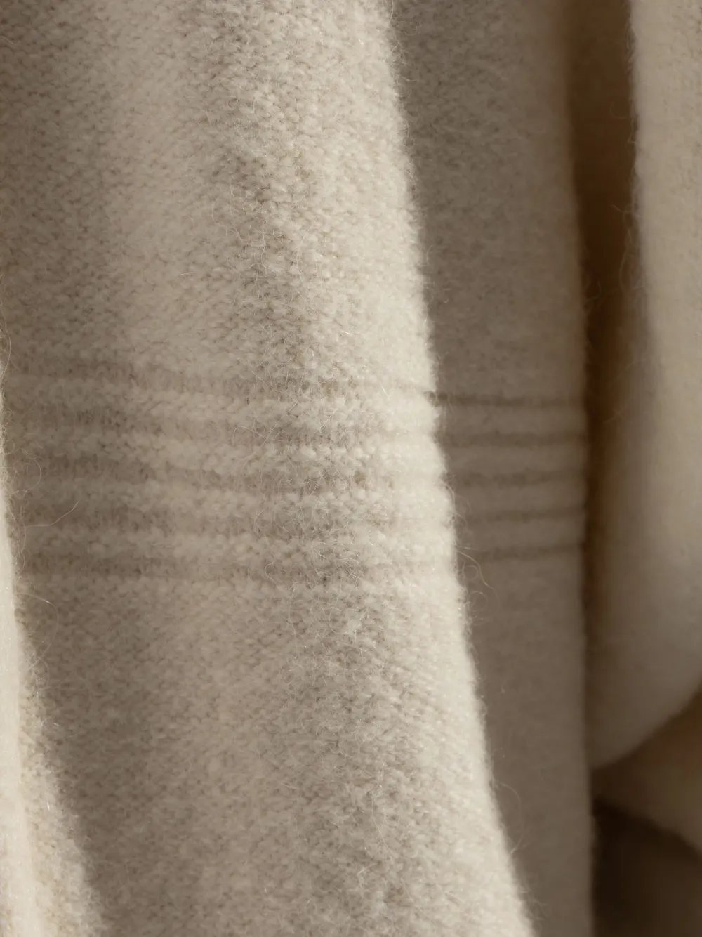 Issey Miyake Off-white Cotton & Alpaca Knit Turtleneck In Neutrals