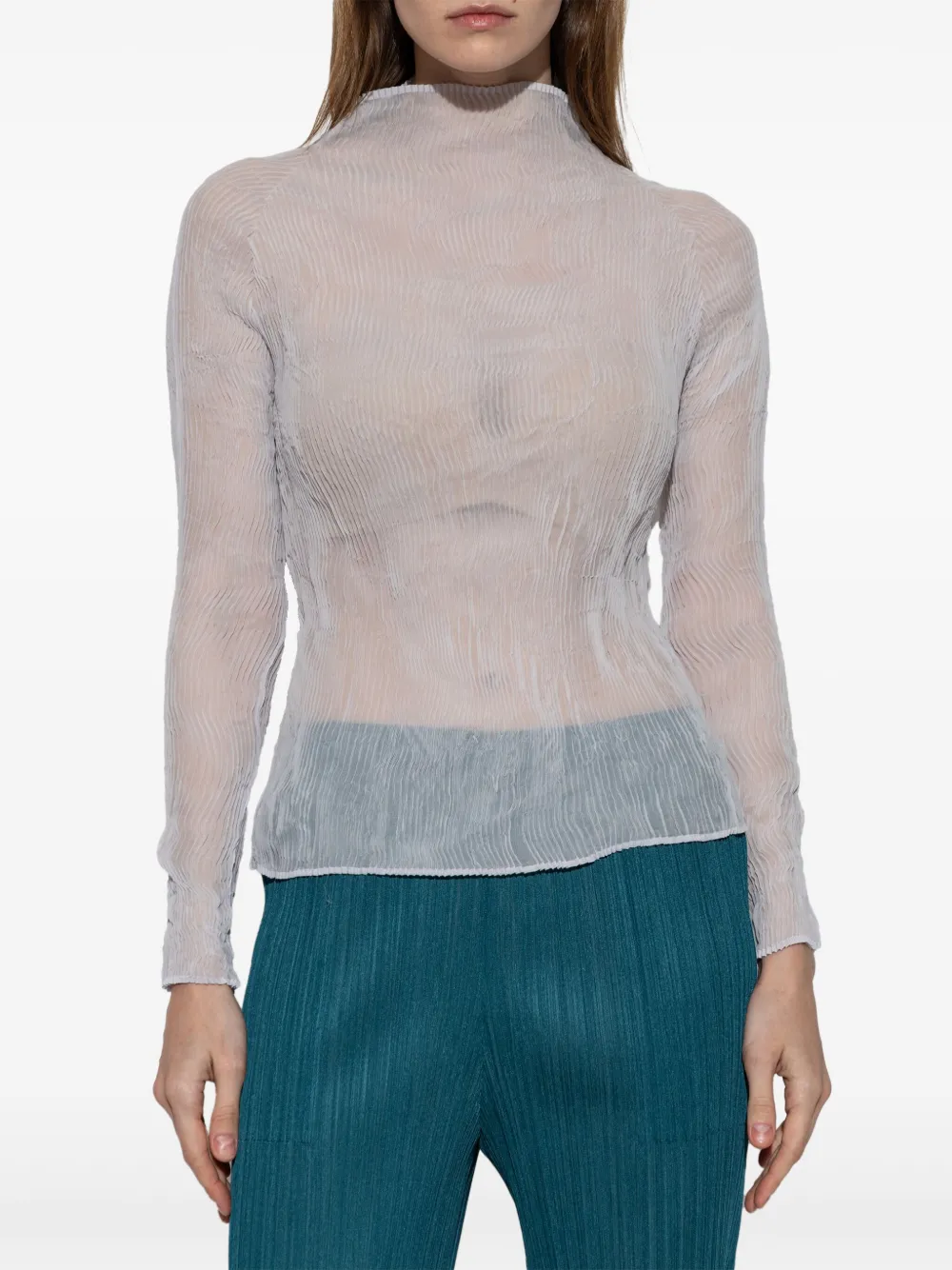 Issey Miyake Top met gekreukt effect Beige