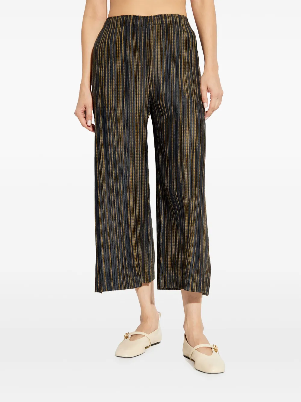 Pleats Please Issey Miyake Broek met print Zwart