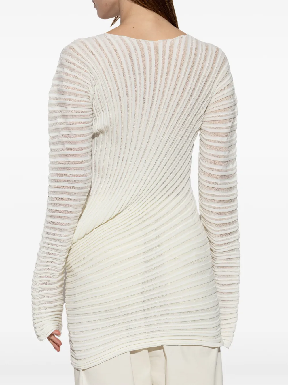 Issey Miyake Geplooide top Wit