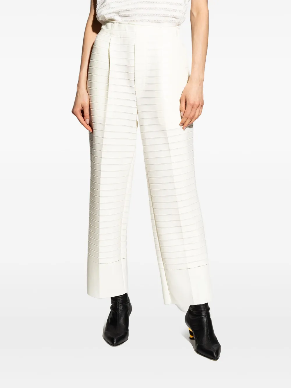 Issey Miyake High waist broek Wit