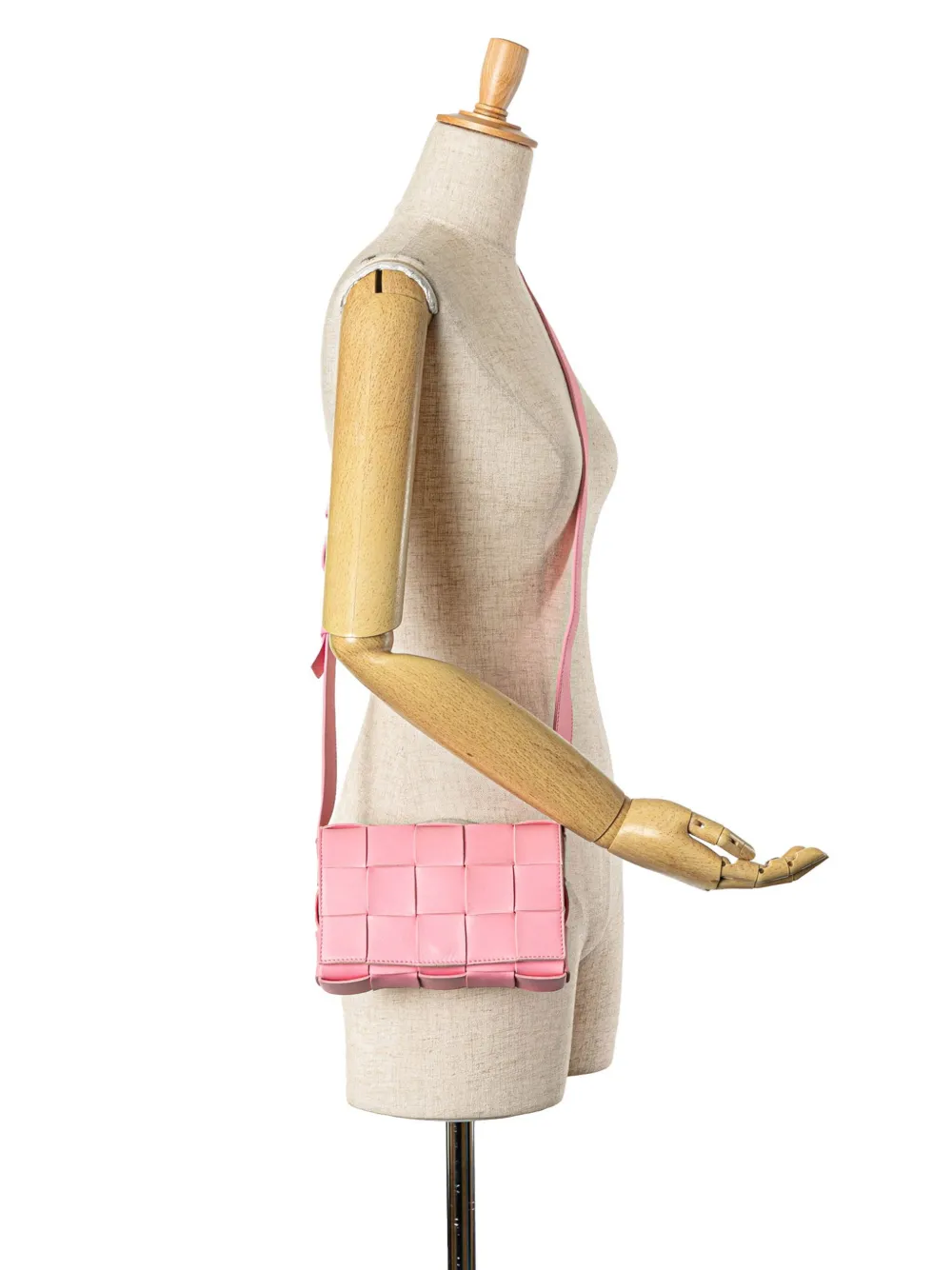 Bottega Veneta Pre-Owned 2012-2024 kleine Nappa Intrecciato Cassette crossbodytas - Roze