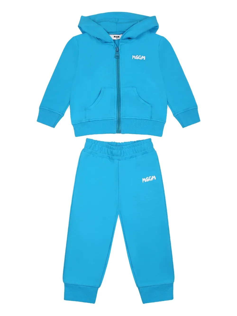 Msgm Cotton Tracksuit In Blue