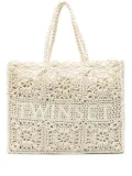 TWINSET crochet-knit tote bag - Neutrals