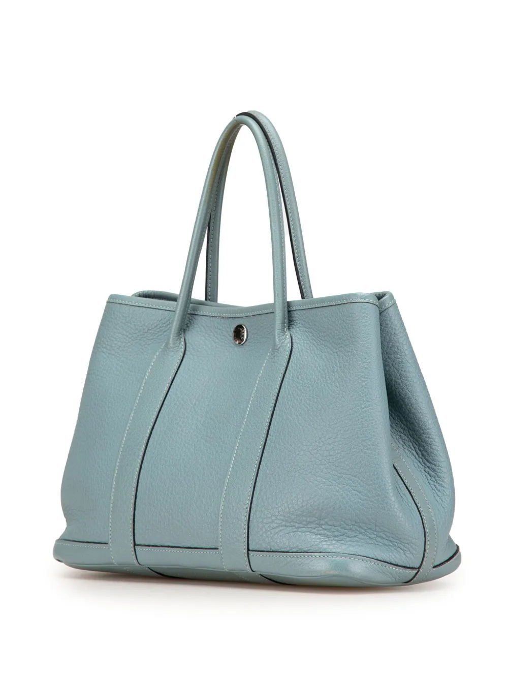 Pre-owned Hermes 2009 Negonda Garden Party 30 Tote Bag In Blue