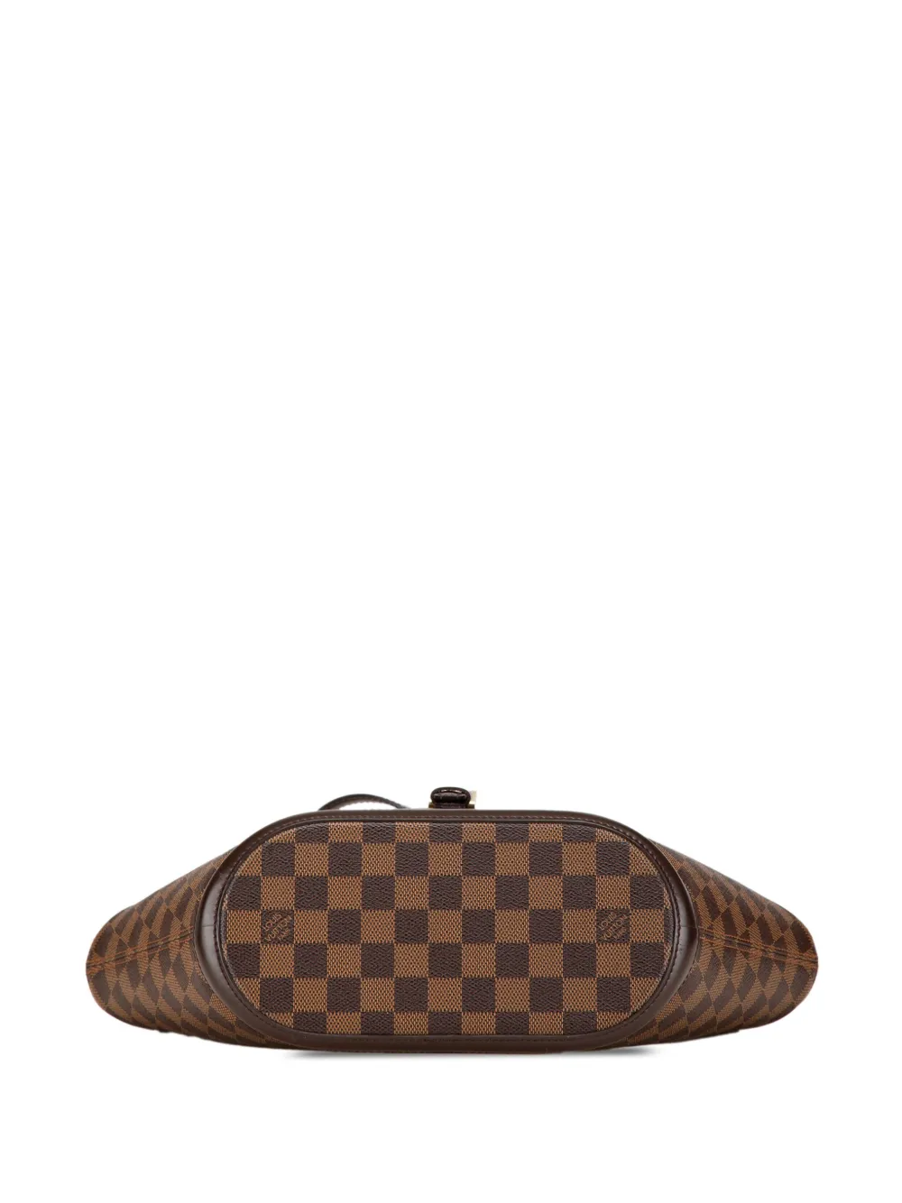 Pre-owned Louis Vuitton 2003 Damier Ebene Manosque Pm Shoulder Bag In Brown