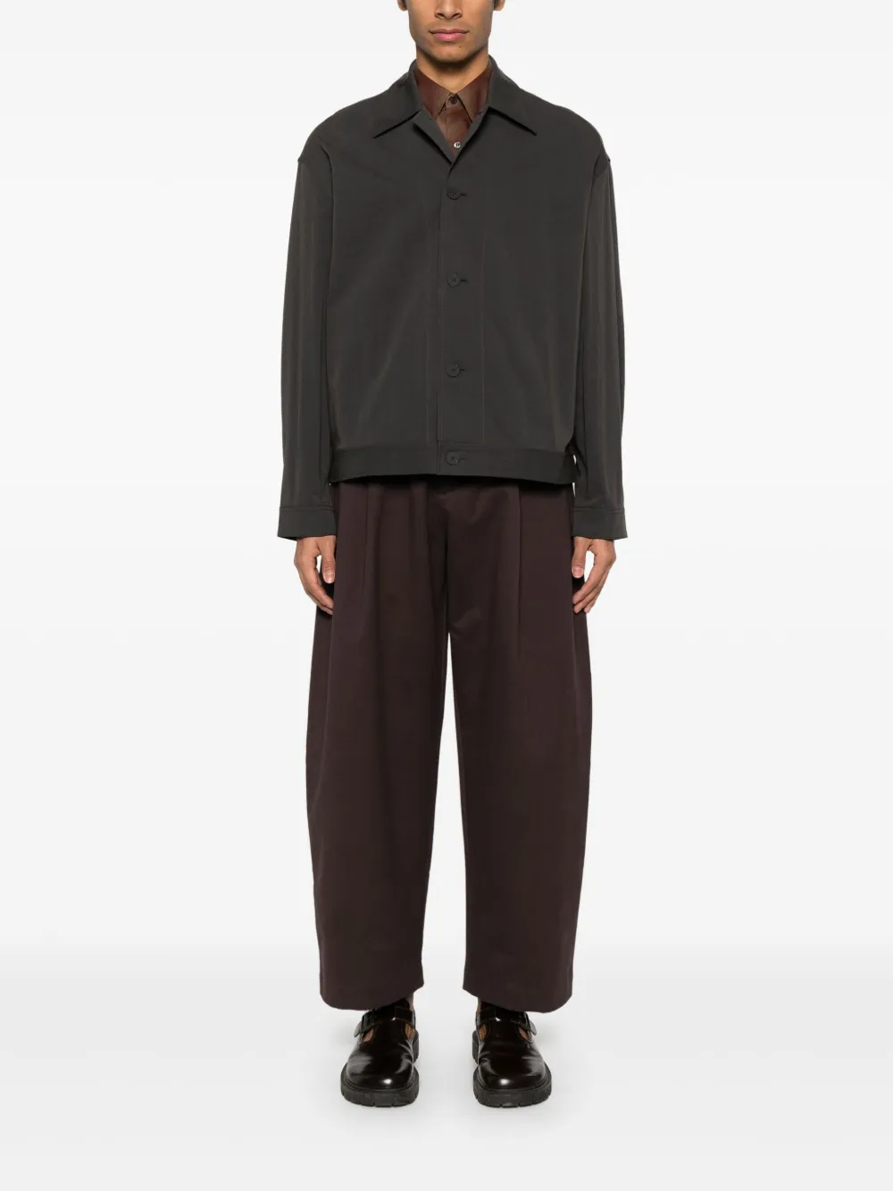 Studio Nicholson buttoned-up shirt jacket - Grijs