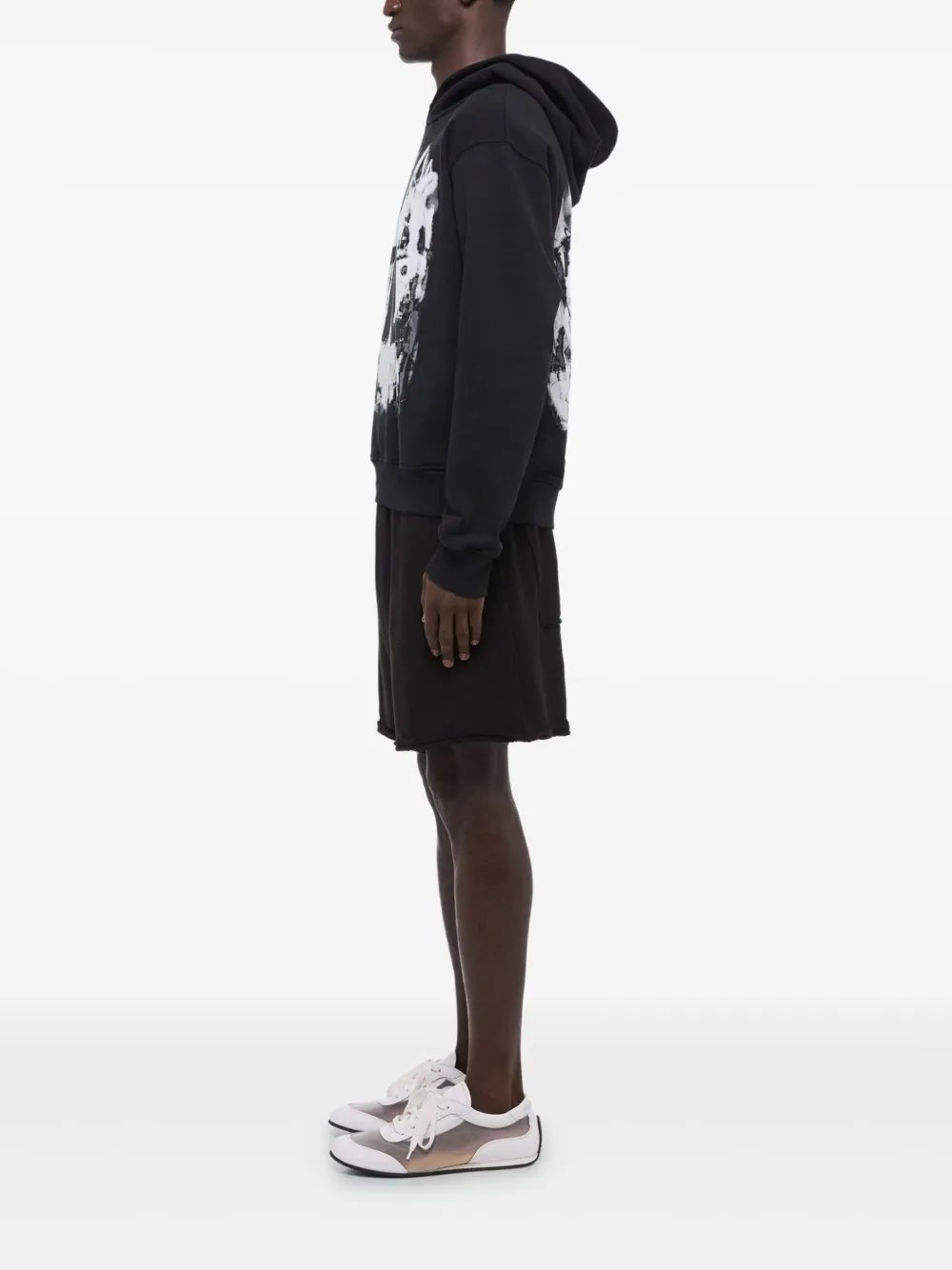 Helmut Lang Hoodie met print Zwart