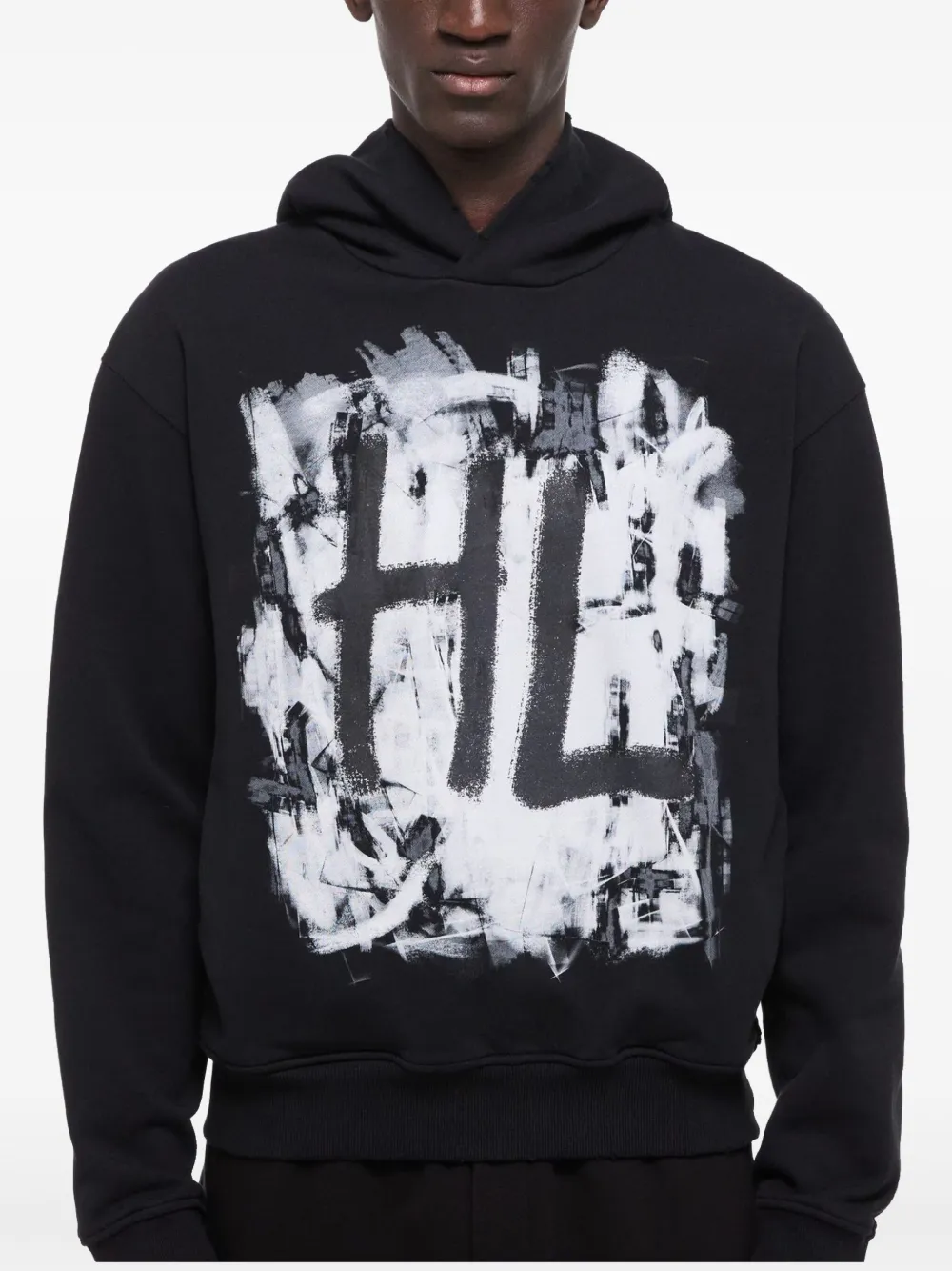 Helmut Lang Hoodie met print Zwart