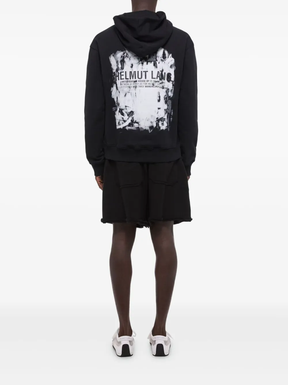 Helmut Lang Hoodie met print Zwart