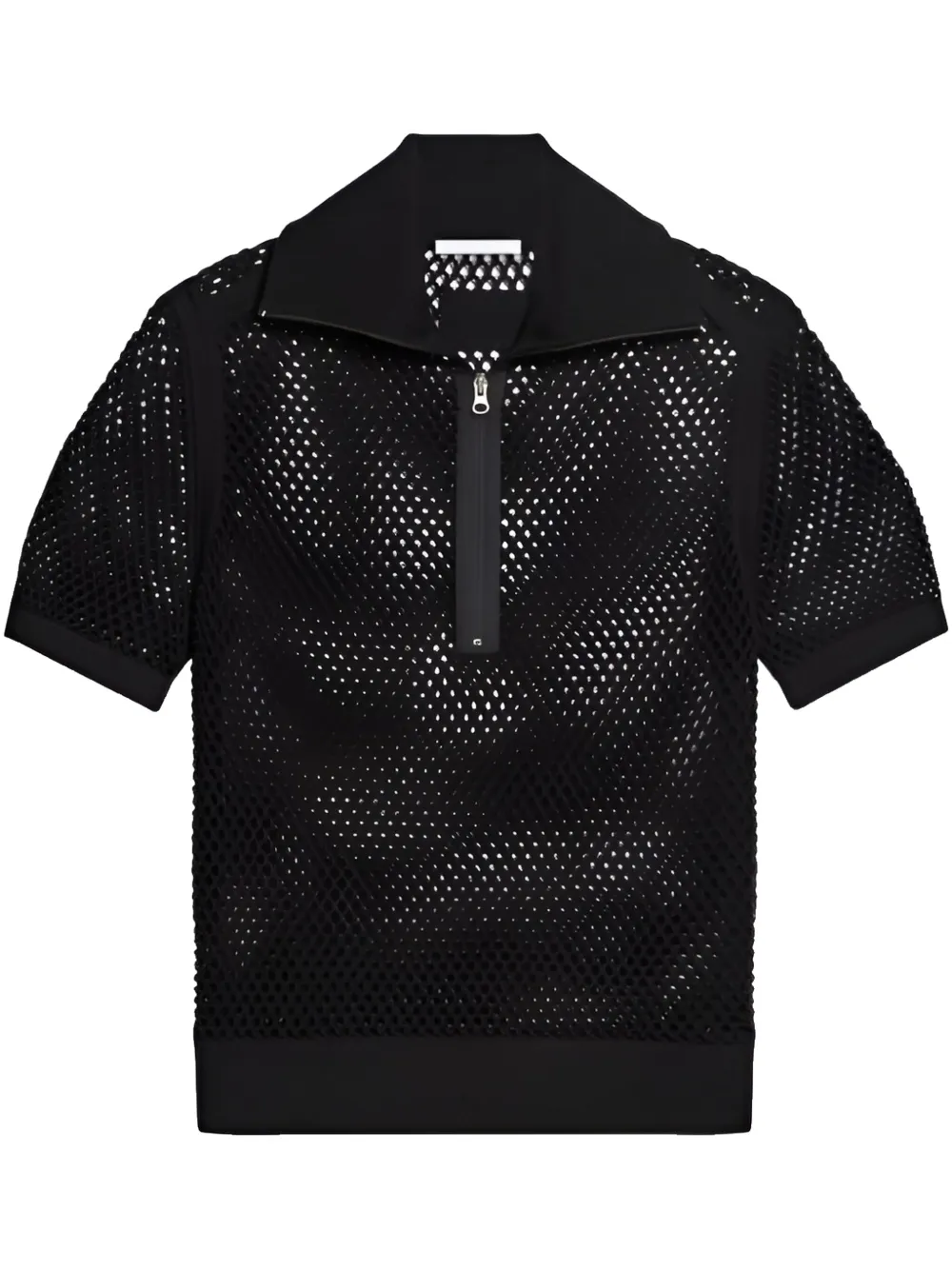 Helmut Lang Opengebreid poloshirt Zwart