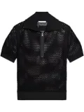 Helmut Lang open-knit polo shirt - Black