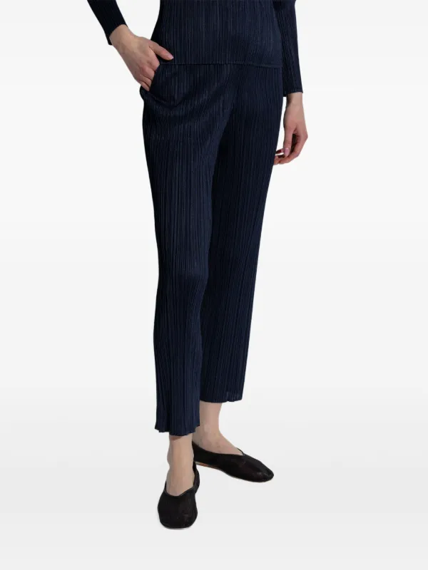 PLEATS PLEASE 2022年商品　プリーツパンツ 青 Pleats Please Issey Miyake プリーツパンツ | ブルー | FARFETCH JP
