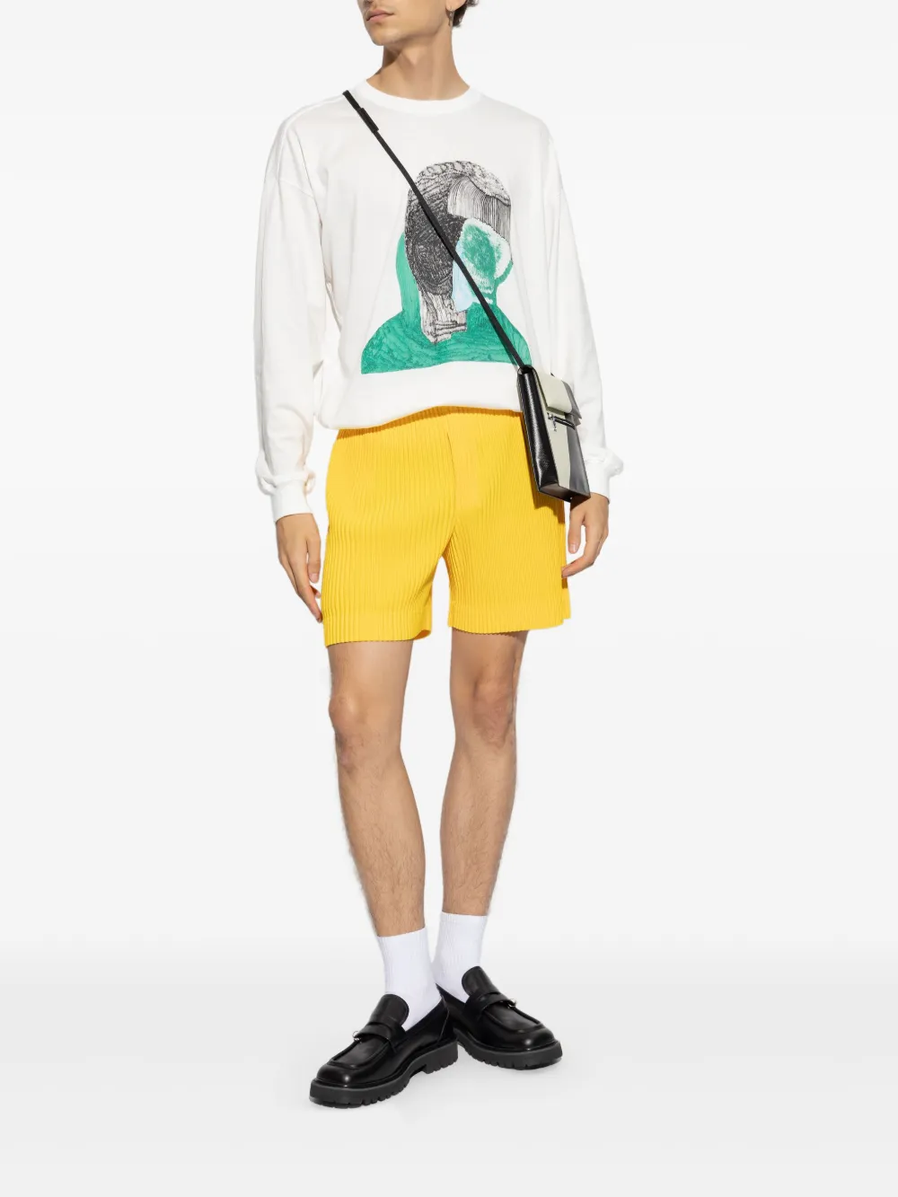 Homme Plissé Issey Miyake July shorts - Geel