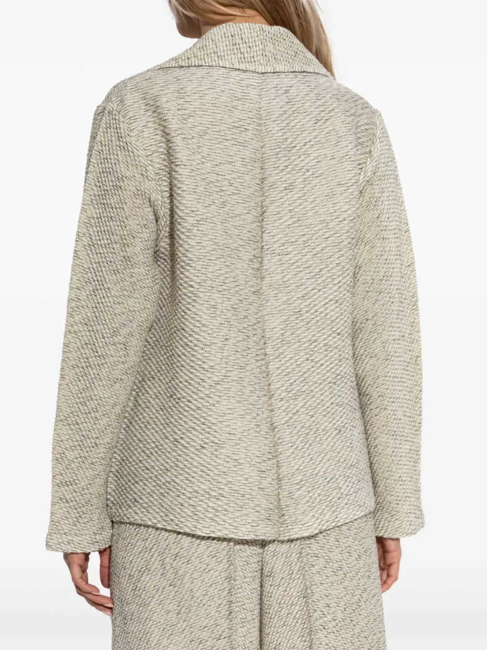 Shop Issey Miyake Knitted Blazer In Neutrals