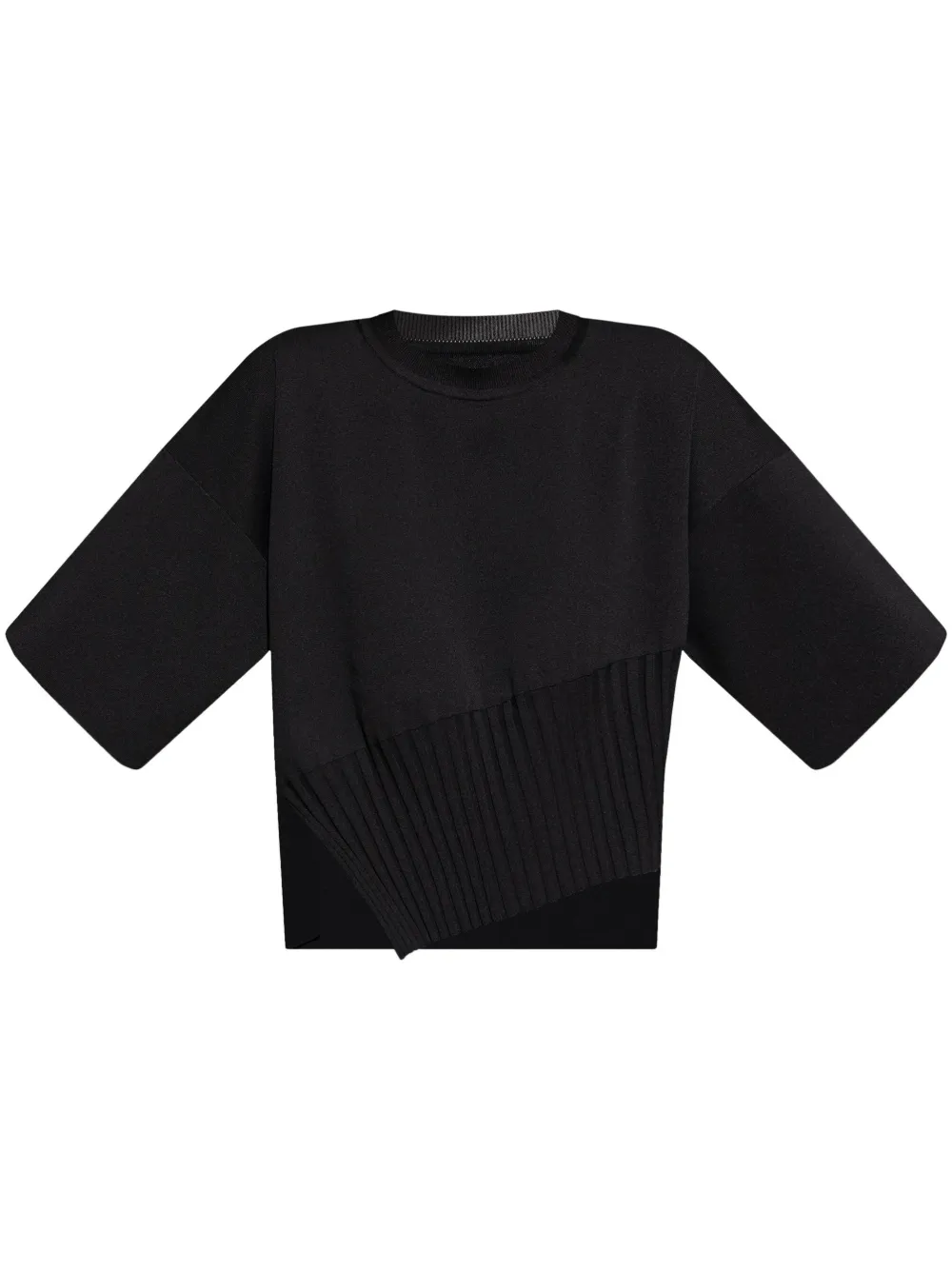 Issey Miyake ribbed T-shit | Black | Image 1
