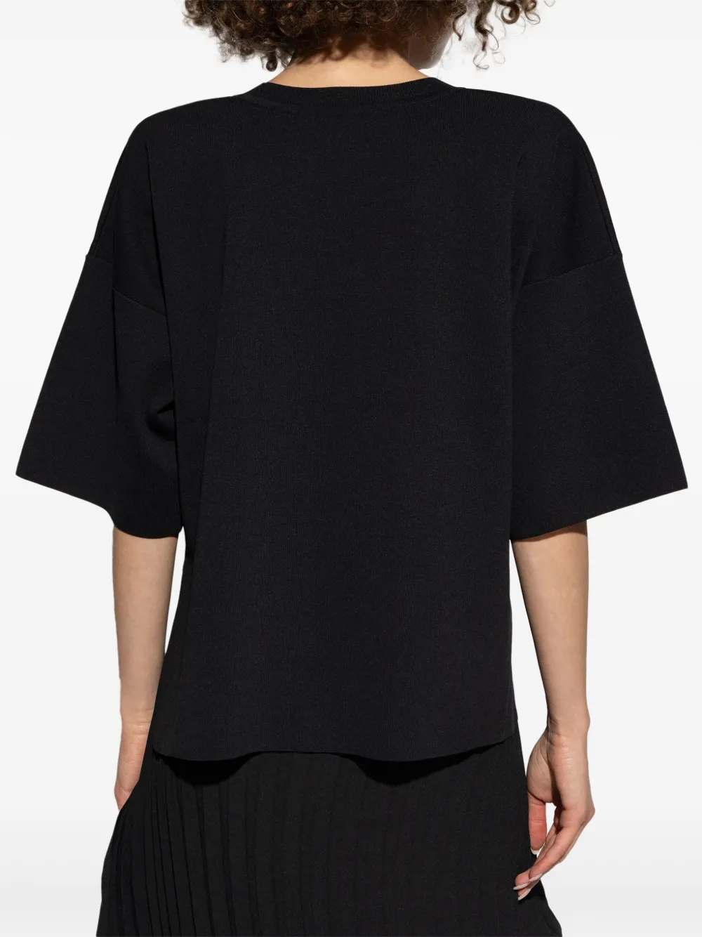 Issey Miyake Geribbeld T-shirt Zwart