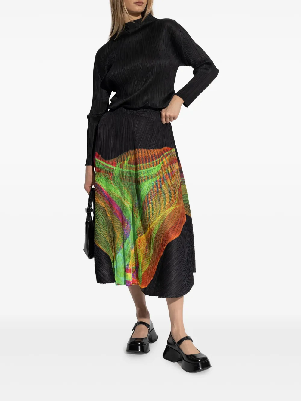 Pleats Please Issey Miyake Spectrum midi skirt - Zwart