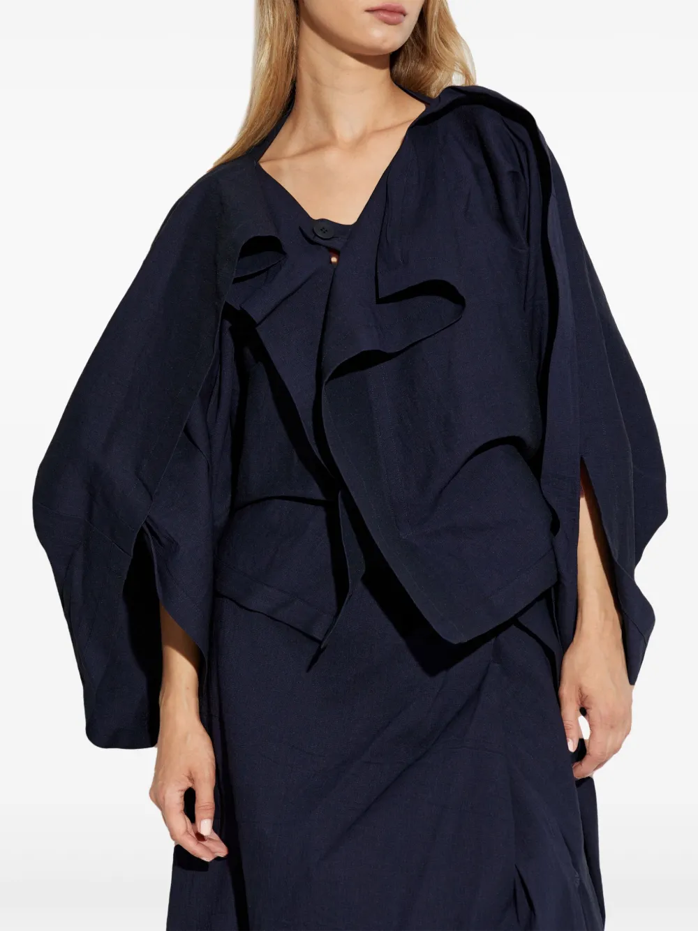 Issey Miyake Blouse met ruches Blauw