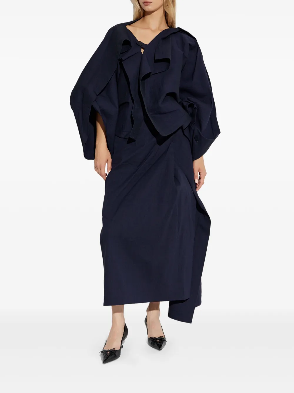 Issey Miyake ruffled blouse - Blauw