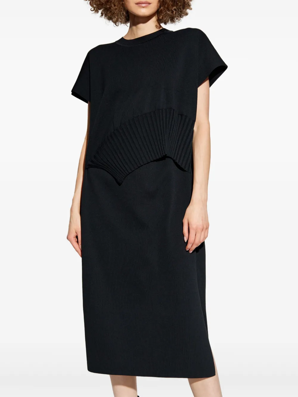 Issey Miyake Jersey T-shirt Dress In 黑色