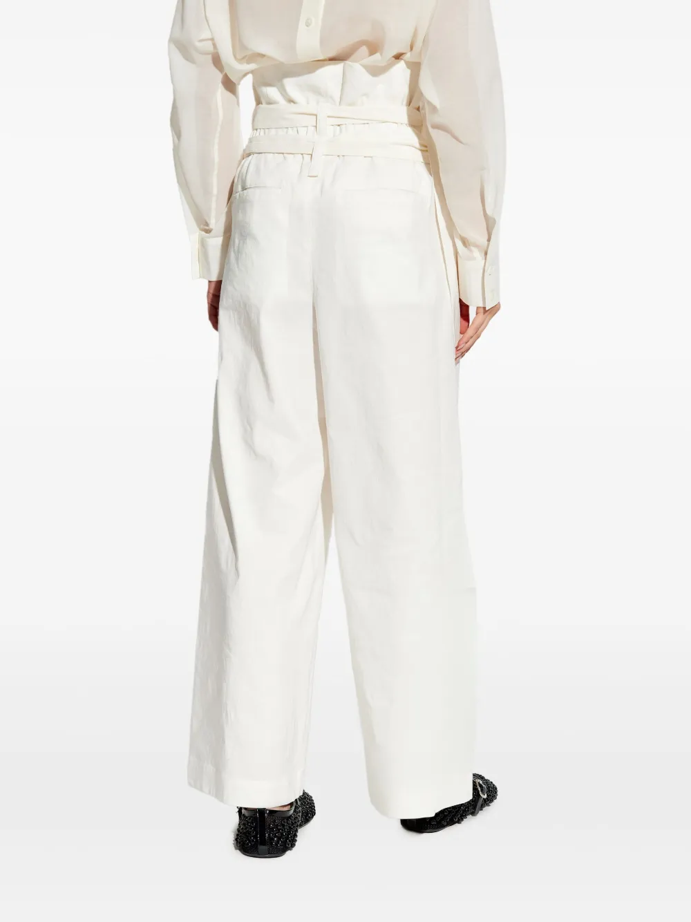 Issey Miyake High waist broek Wit