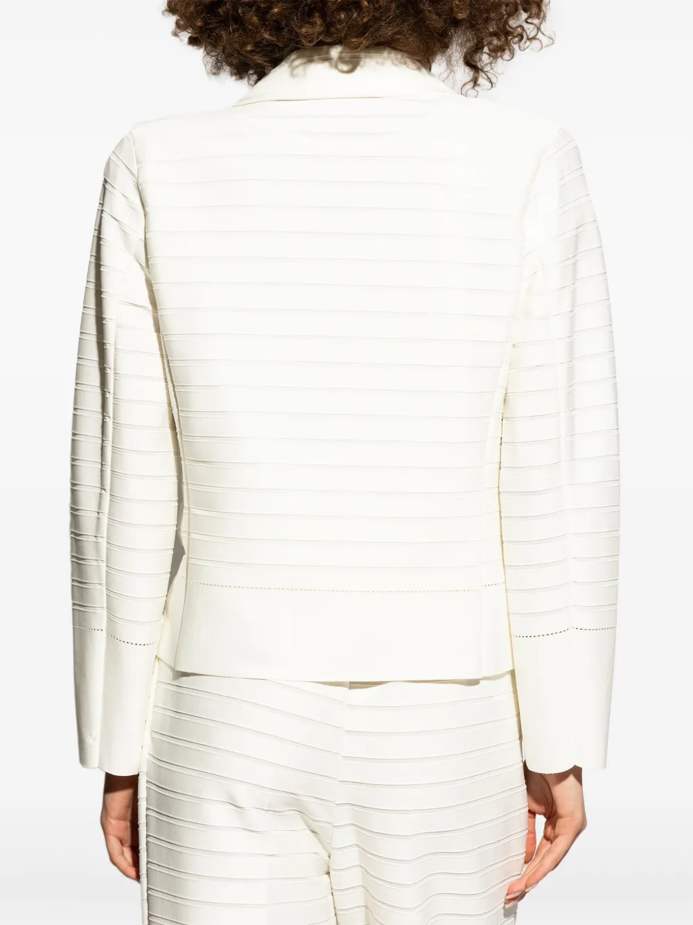 Issey Miyake Geribbelde blazer Wit