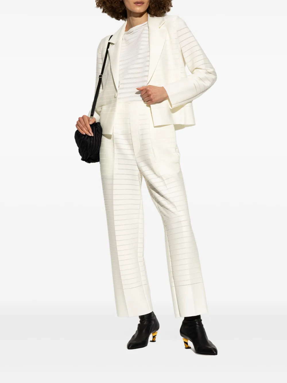 Issey Miyake ribbed blazer - Wit