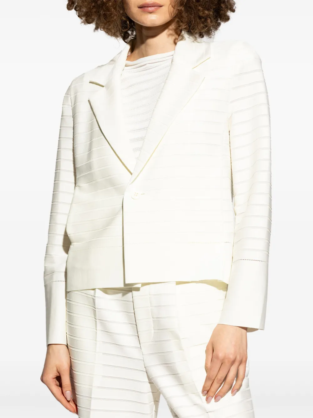 Issey Miyake Geribbelde blazer Wit
