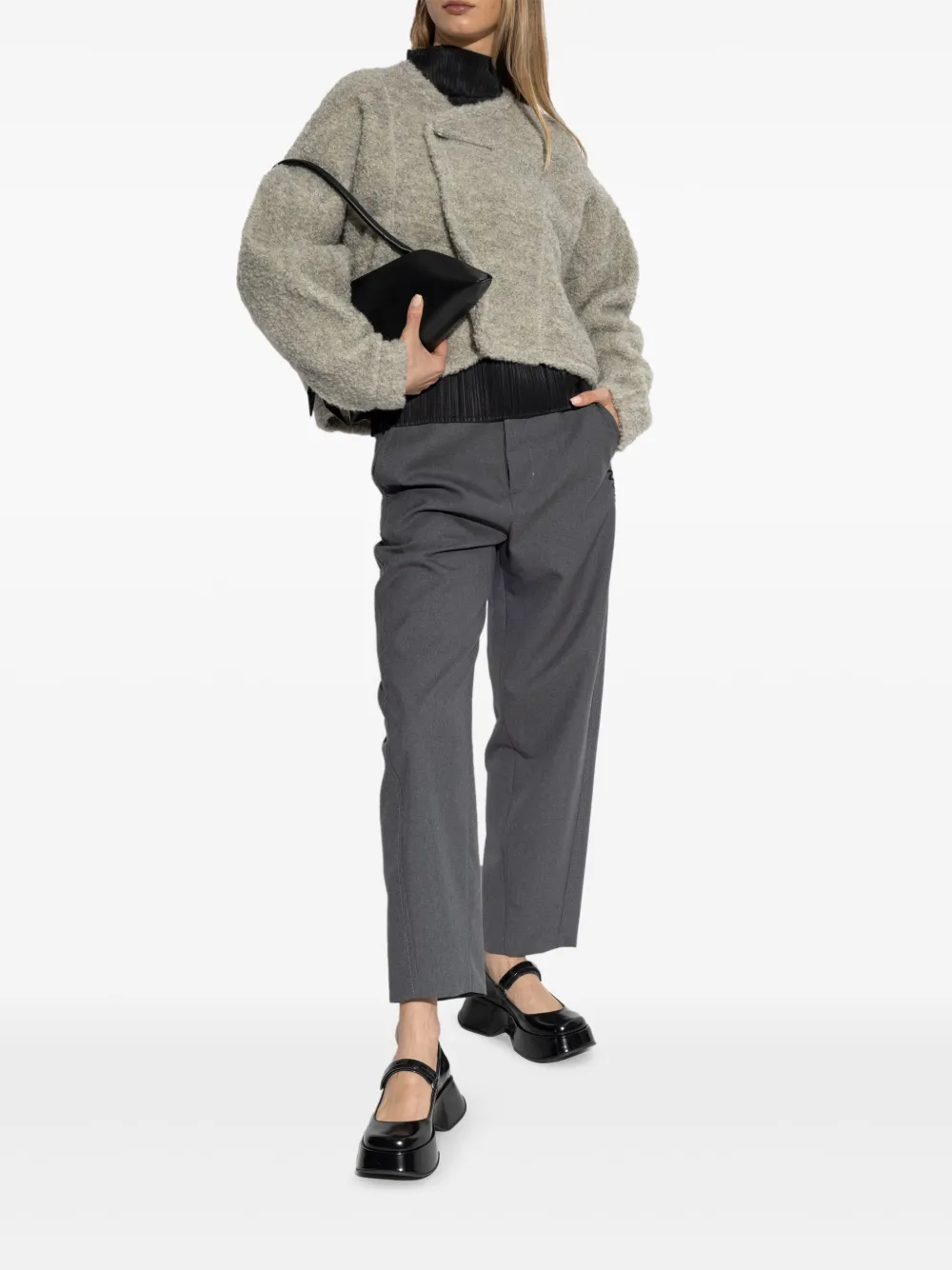 Issey Miyake bouclé cardigan - Grijs