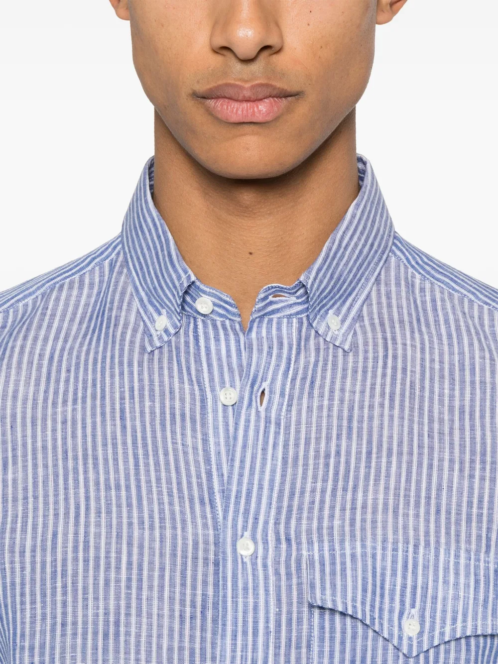 Brunello Cucinelli Gestreept overhemd Blauw