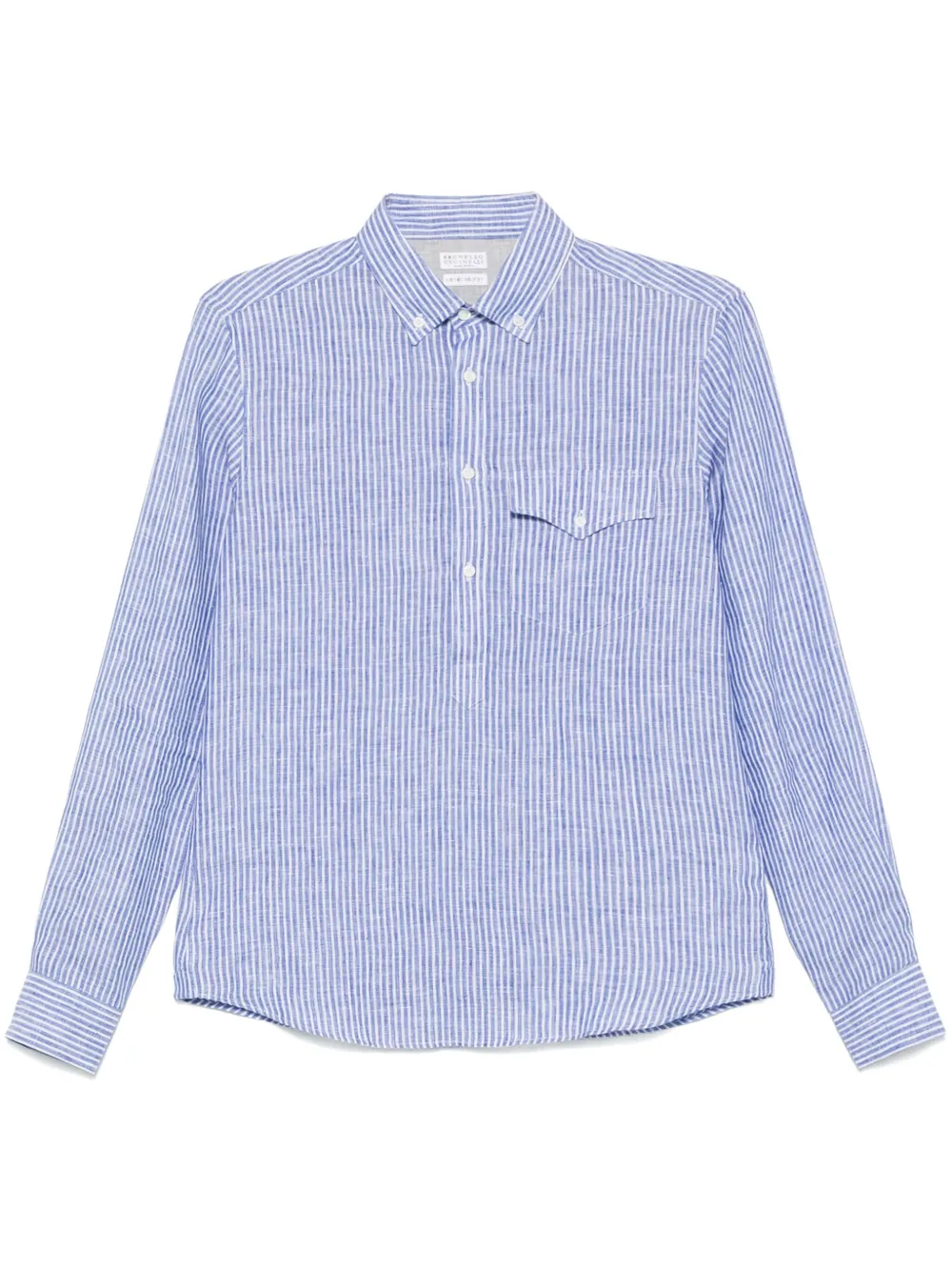 Brunello Cucinelli camisa con rayas estampadas | azul | Image 1