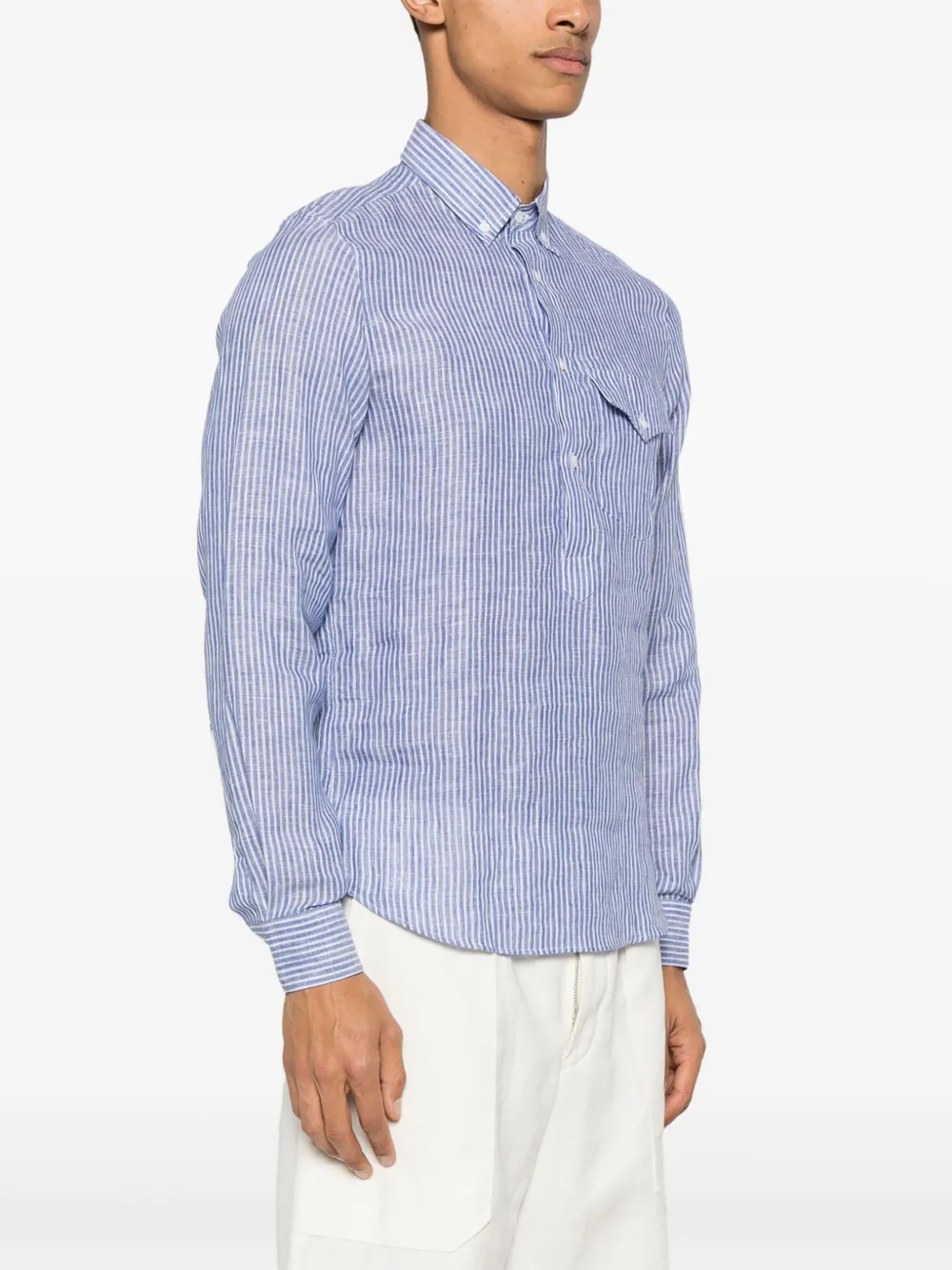 Brunello Cucinelli Gestreept overhemd Blauw