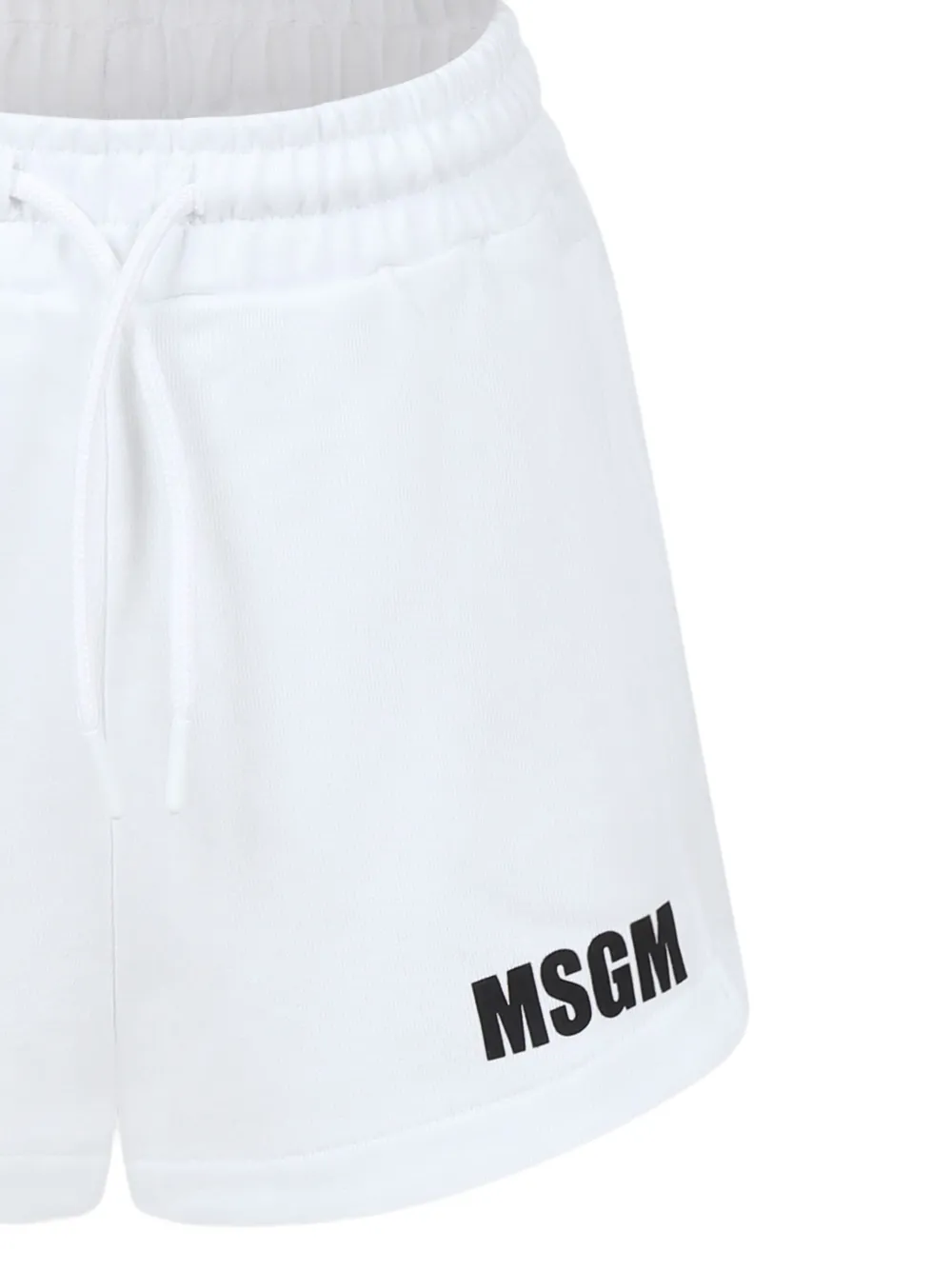 Shop Msgm Cotton Shorts In White