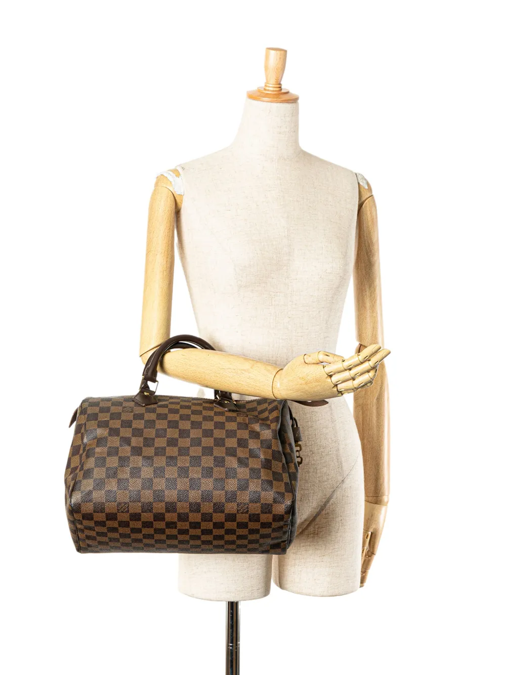 Louis Vuitton Pre-Owned 2007 Damier Ebene Speedy 30 Boston tas - Bruin