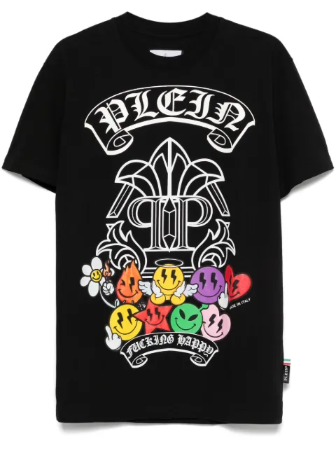 Philipp Plein playera manga corta con estampado Smiley
