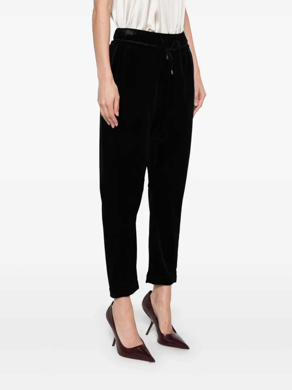 Brunello Cucinelli Fluwelen broek Zwart