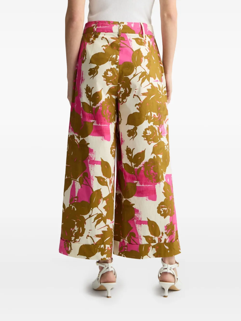LIU JO Palazzo broek met bloemenprint Roze
