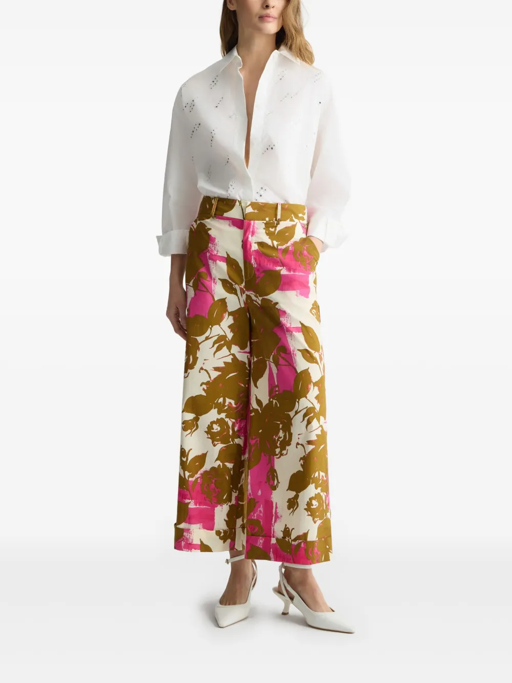 LIU JO floral-print palazzo trousers | Knitted Trousers | Image 2