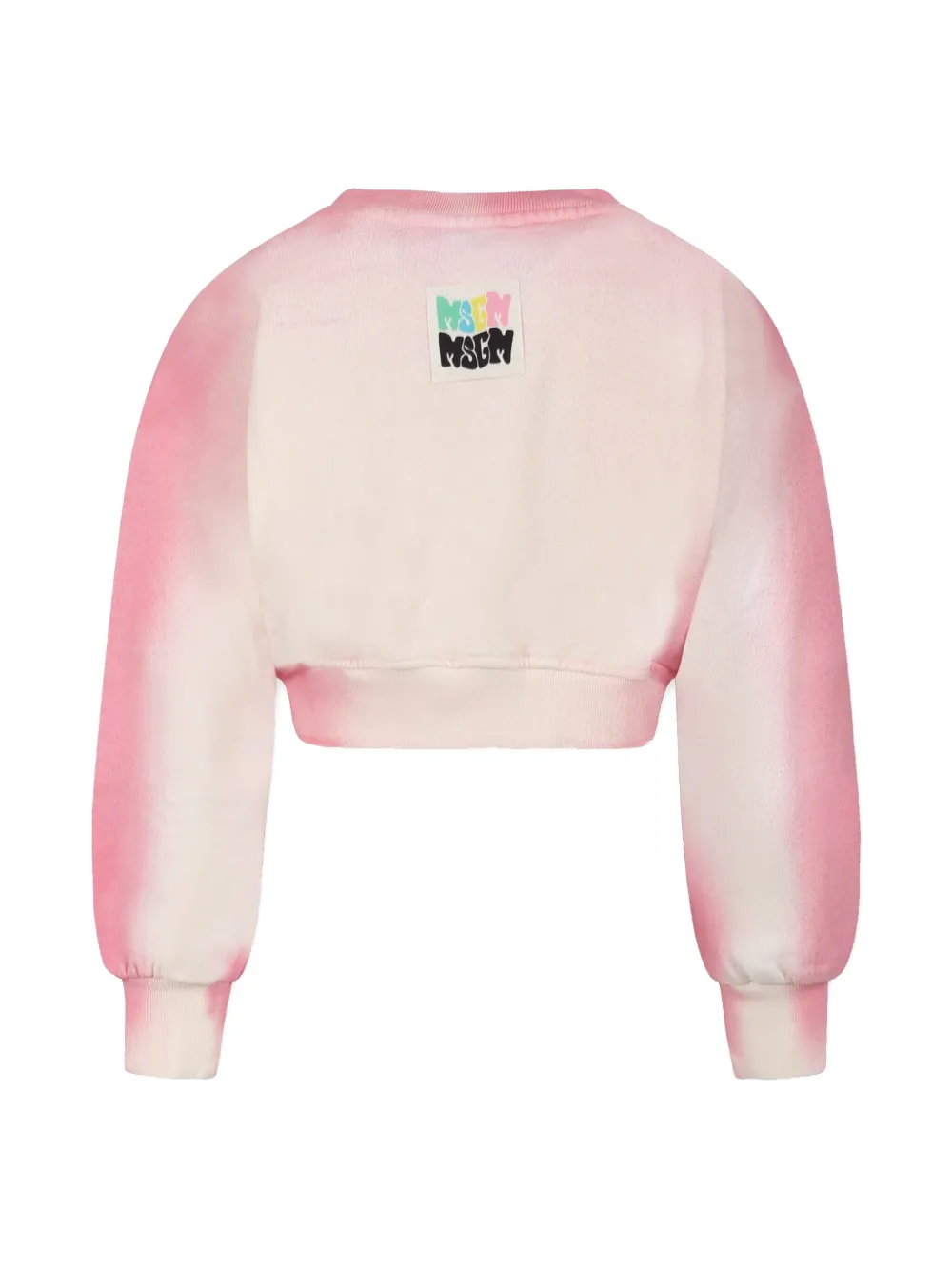 Msgm Pink Crop Sweatshirt For Girl With Logo In Rosa