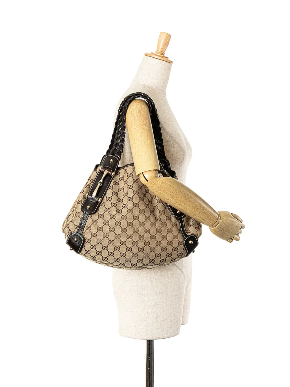Gucci Pre-Owned 2000-2015 GG canvas Pelham schoudertas met horsebit - Bruin