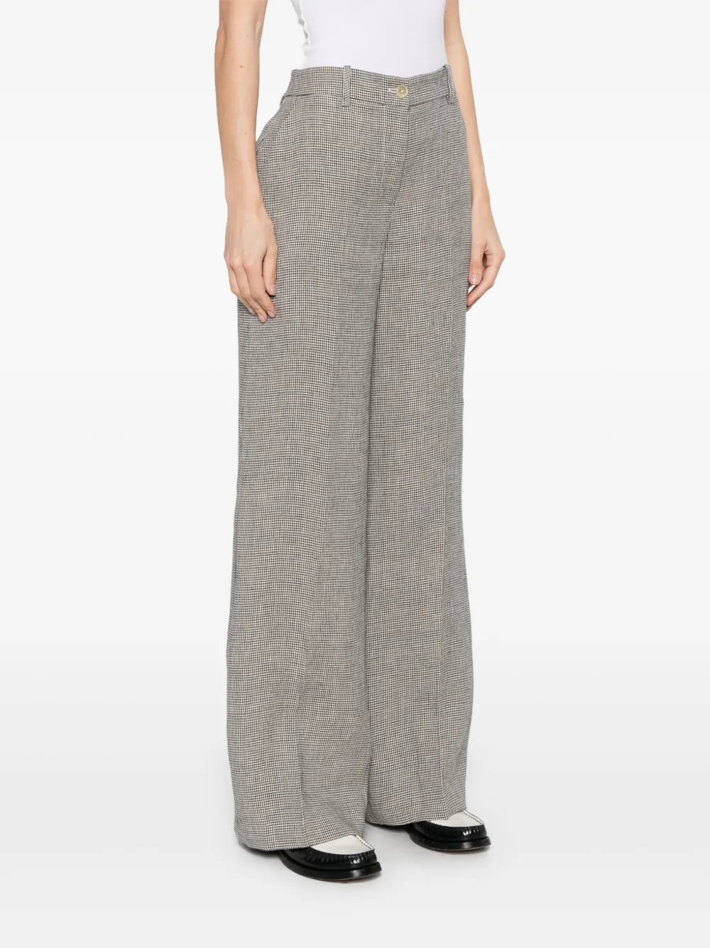 P.A.R.O.S.H. Linnen straight broek Zwart