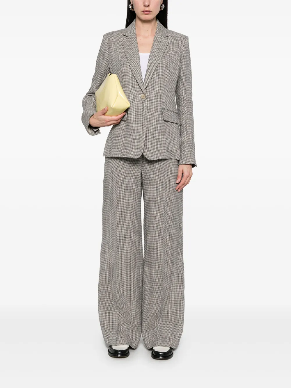 P.A.R.O.S.H. linen straight-leg trousers - Zwart