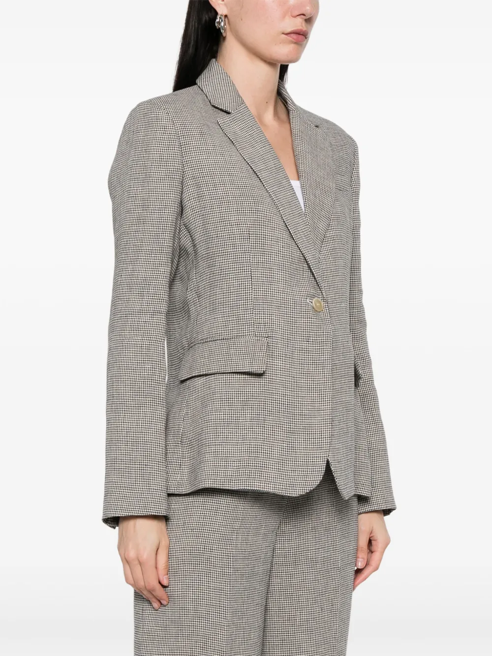 P.A.R.O.S.H. Blazer met pied-de-poule print Zwart