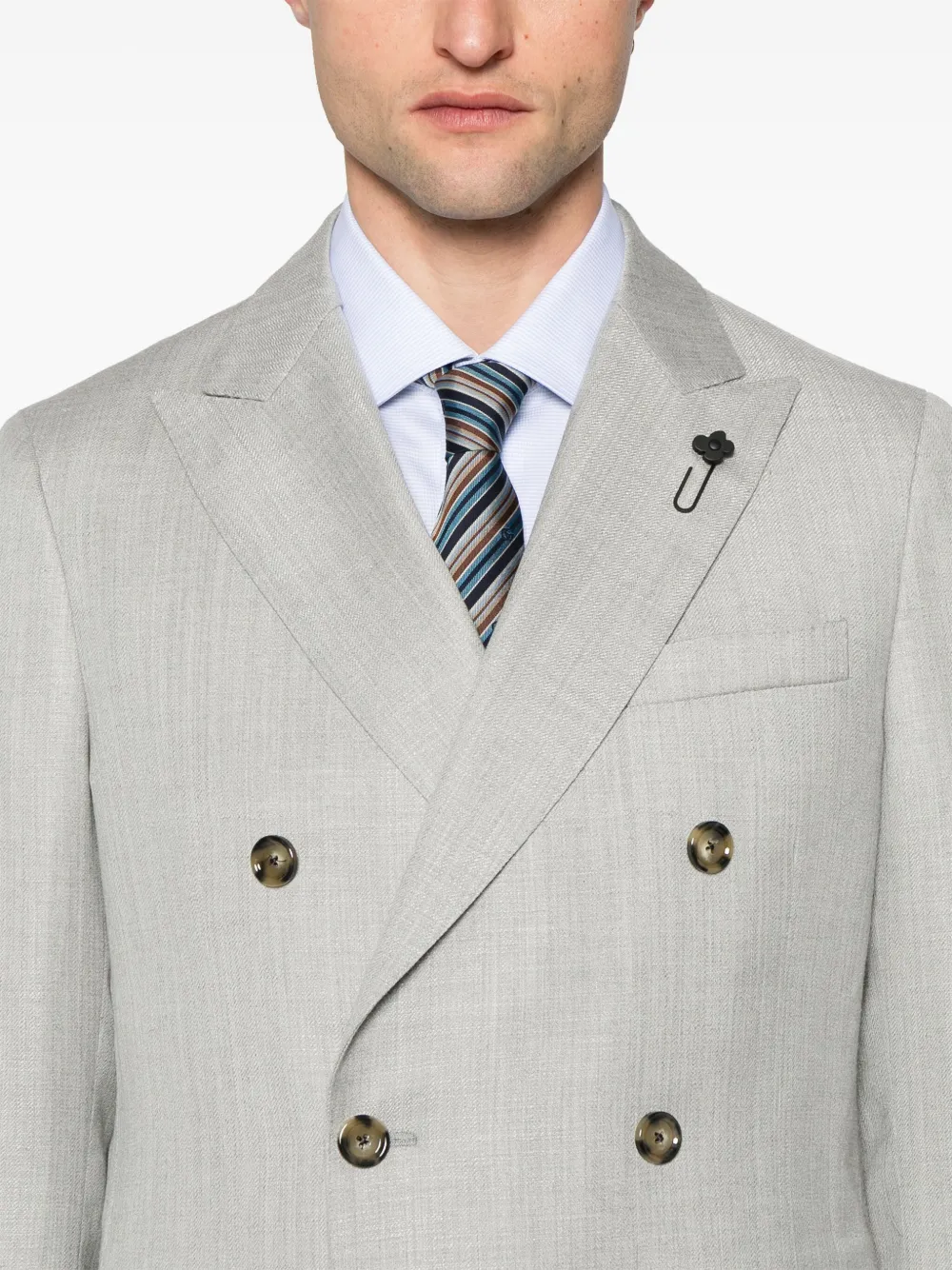 Lardini Blazer met broche Grijs
