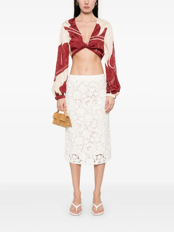 スカート P.A.R.O.S.H. 'Copper' skirt White P.A.R.O.S.H. Copper Midi Skirt | White | FARFETCH