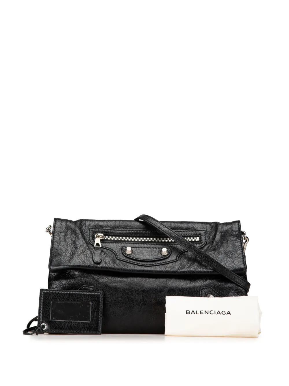 Balenciaga Pre-Owned 2000-2024 Motocross Giant 12 Envelope lamsleren crossbodytas - Zwart